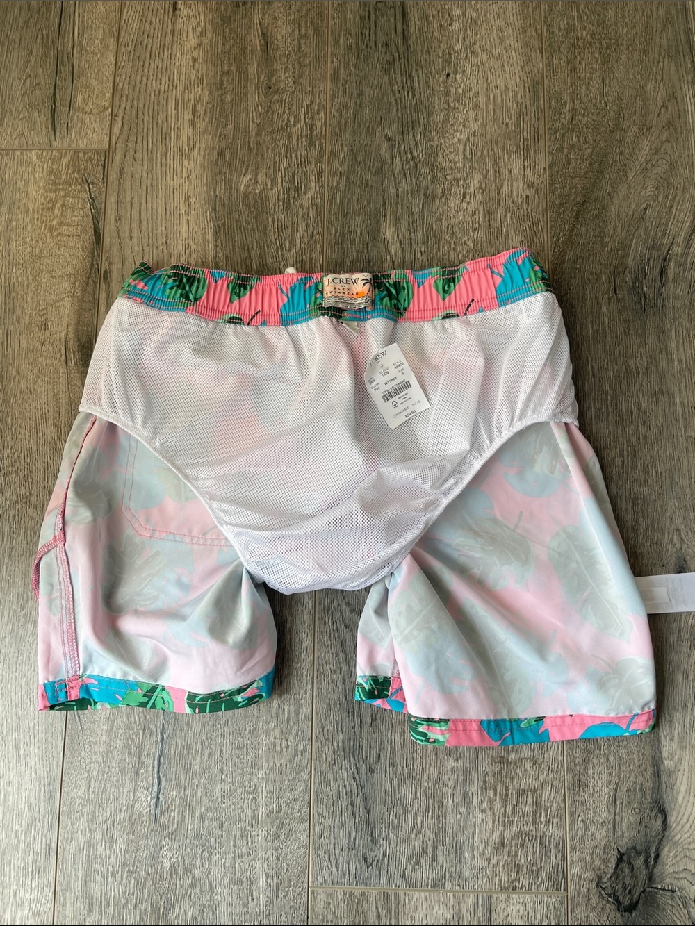 J. Crew Pink Tropical Leaf Swim Trunks - Picture 12 of 15
